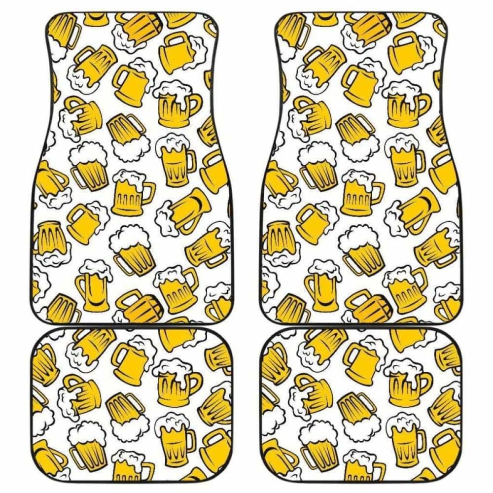 Premium Beer Design Pattern Car Mats - Front & Back Set for 195016 - Durable & Stylish Floor Mats for Cars, Trucks & SUVs - Perfect for Beer Lovers & Auto Enthusiasts