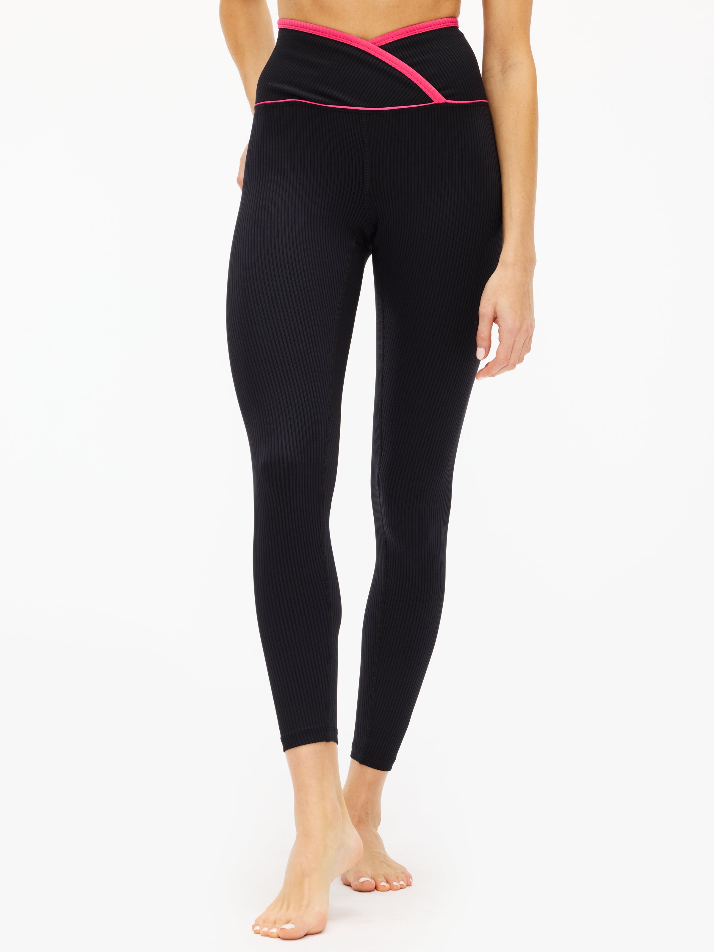 Year Of Ours Ribbed Two-Tone High Waist Leggings - Veronica Style for Yoga, Workouts & Everyday Comfort