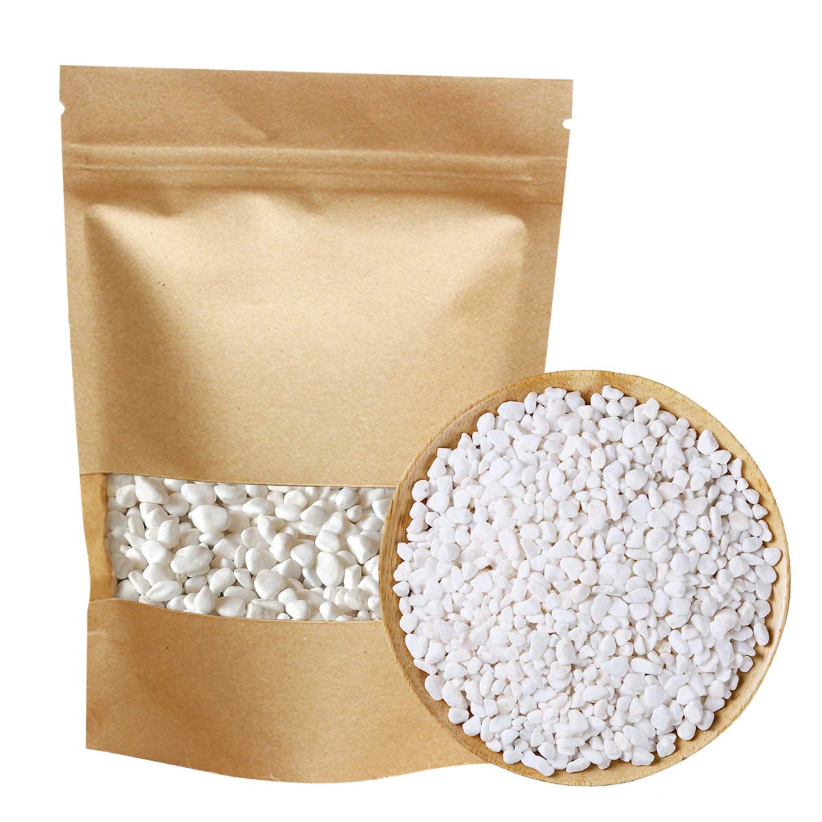 Mini White Decorative Pebbles for Vase Fillers, Succulents, Cactus & Bonsai - 2.2lb Natural Stones for DIY Plant Gardens, Aquariums, Fish Tanks, Terrariums - Perfect for Indoor/Outdoor Decor, Fairy Gardening & Top Dressing