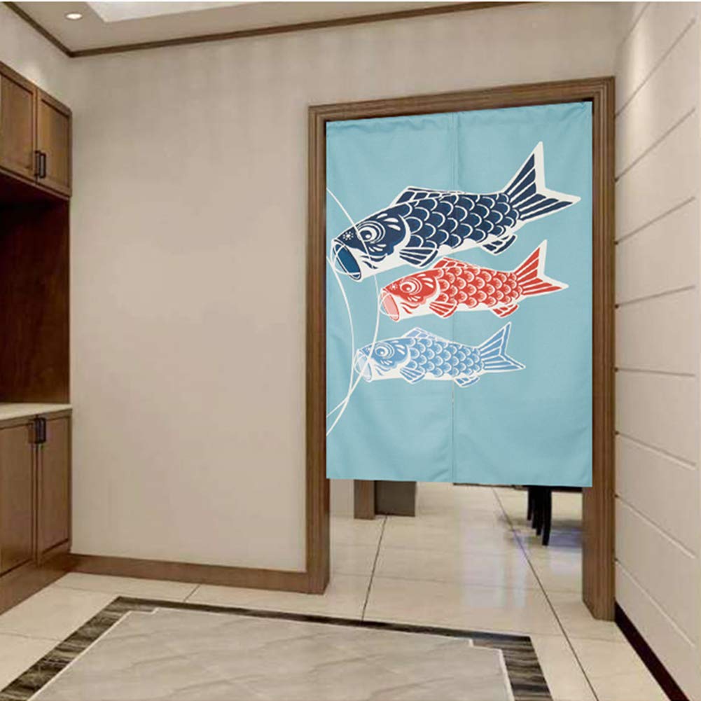 Japanese Noren Door Curtain - Koinobori Carp Banner Traditional Room Divider (25