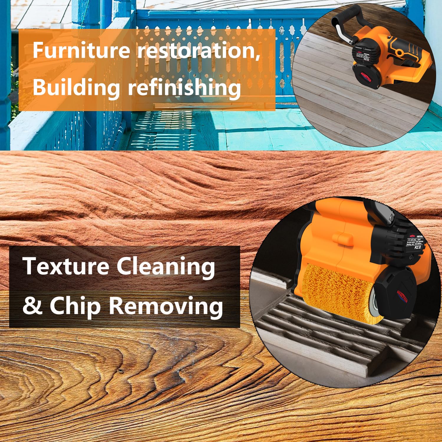 Professional Drum Sander for Woodworking - Variable Speed Surface Conditioning Tool with VAC Nozzle | Paint Stripper, Burnishing & Polishing Machine | Includes Tool Bag (Model DBDS500) | Perfect for DIY Projects, Furniture Refinishing & Floor Restoration