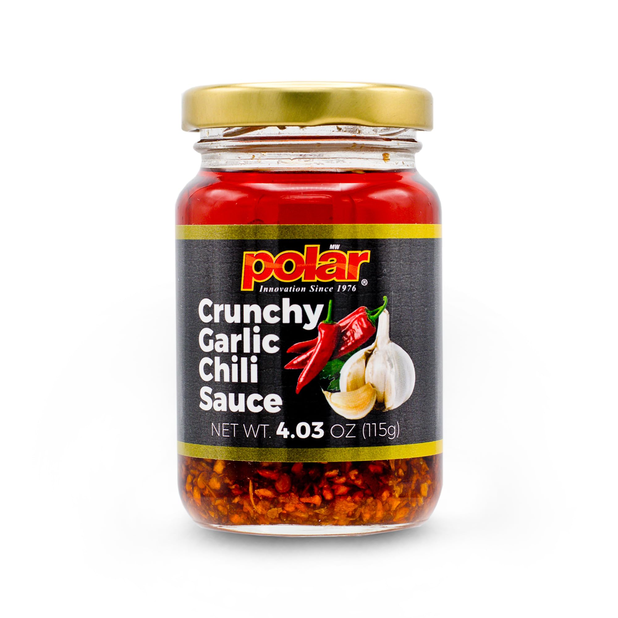 **Polar Crunchy Garlic Chili Sauce 4.03oz (Pack of 1) – Extra Crispy Chili Oil, Umami Topping – Vegan, No MSG – Perfect for Noodles, Dumplings, Rice & Stir-Fry**
