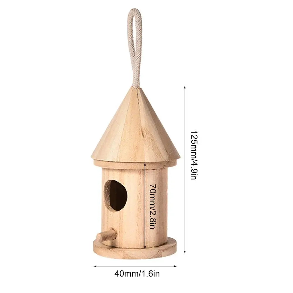 Handmade Wooden Mini Bird Cage - Outdoor Hanging Birdhouse for Garden, Yard & Patio - Perfect for Attracting Wild Birds & Decorating Outdoor Spaces