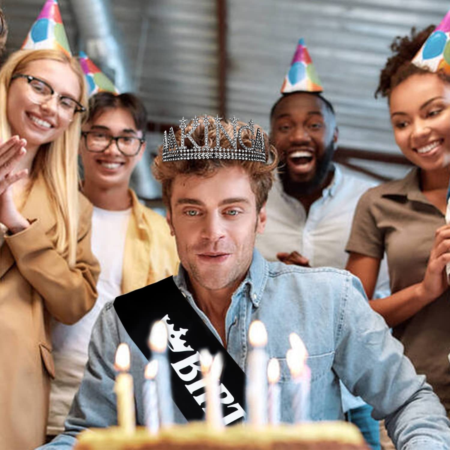 Black Birthday King Crown for Men - Royal Birthday Party Decorations & Gifts for Him | Perfect for Adult Birthday Celebrations, Themed Parties & Special Occasions