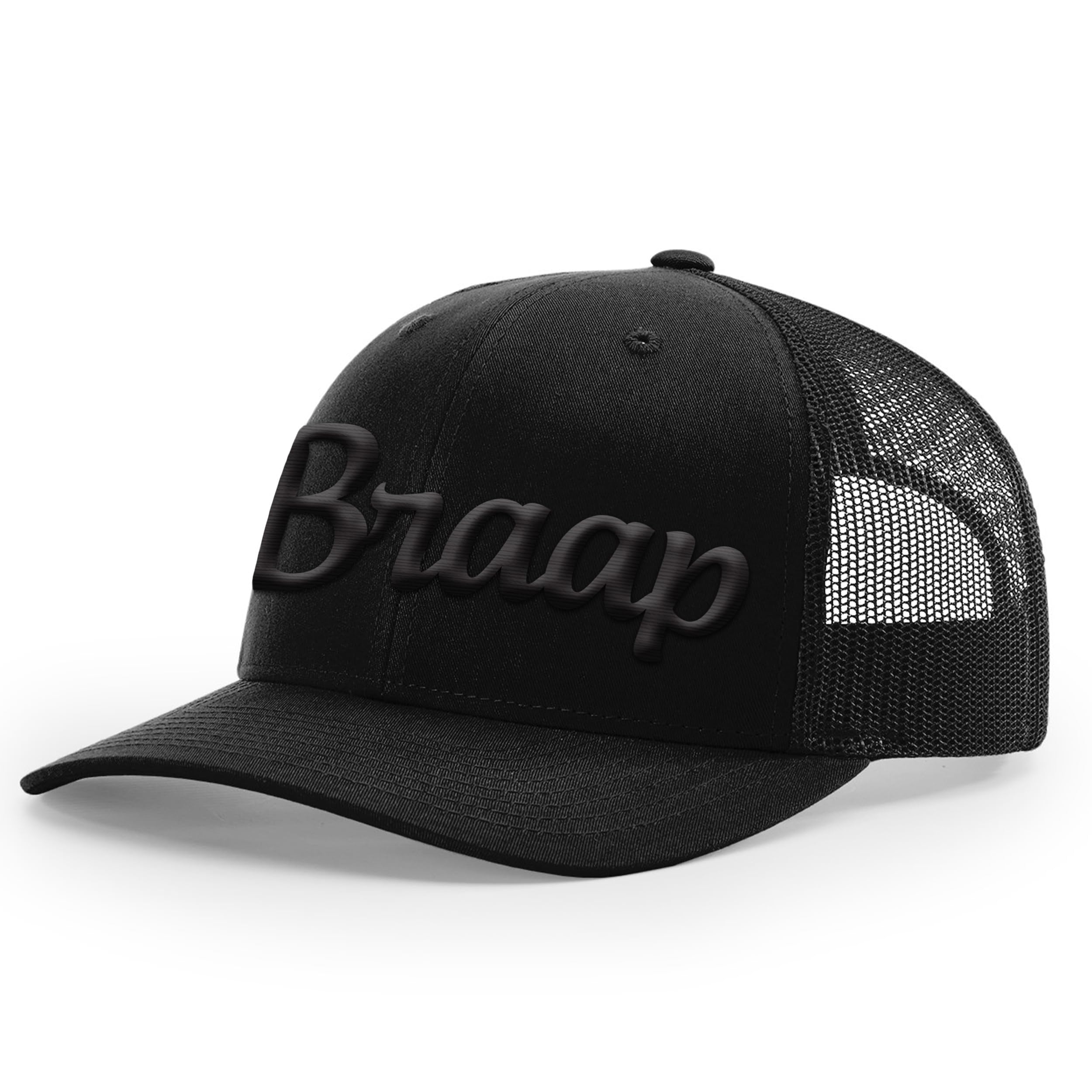 Braap Motorcycle Trucker Hat - Black Snapback for Motocross & Dirt Bike Riders