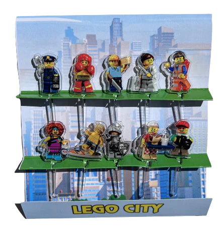 Acrylic Food Picks for Lego City - Colorful Party Toothpicks for Appetizers, Fruits, Cheese & Desserts - Perfect for Kids Birthday Parties, Baby Showers & DIY Lego Creations