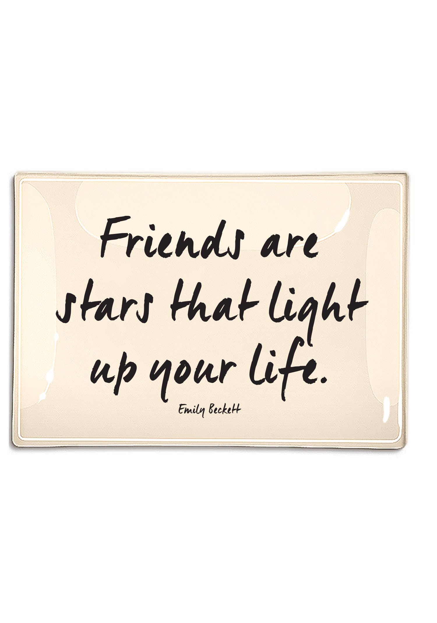 Friends Are Like Stars Decoupage Glass Tray - Elegant Handmade Home Decor for Gifts, Parties & Dining Table Centerpiece