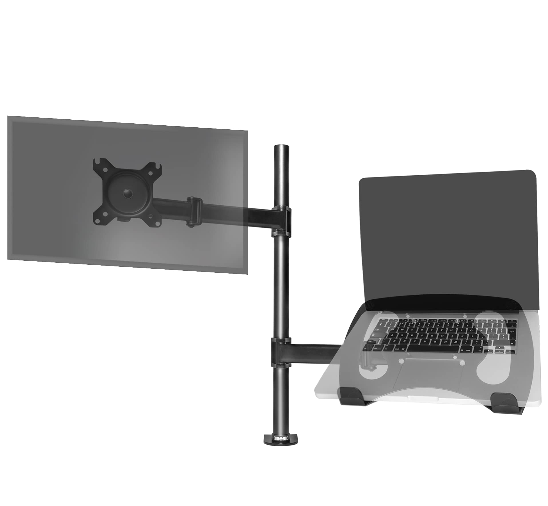 Duronic DM25L1X1 Dual Monitor Stand & Laptop Riser - Adjustable VESA 75/100 Mount for 13-27