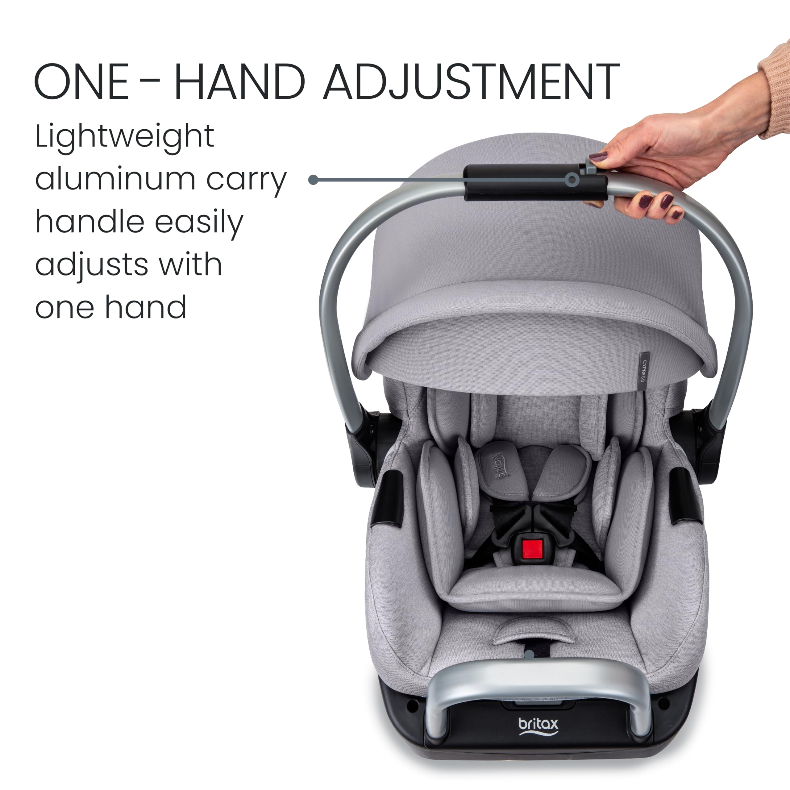 Britax Cypress Infant Car Seat - Rear Facing Baby Car Seat with Alpine Base & ClickTight Installation | Premium Soft Fabrics in Ponte Stone | Safe & Comfortable for Newborns to Toddlers | Perfect for Daily Commutes, Road Trips & Family Travel