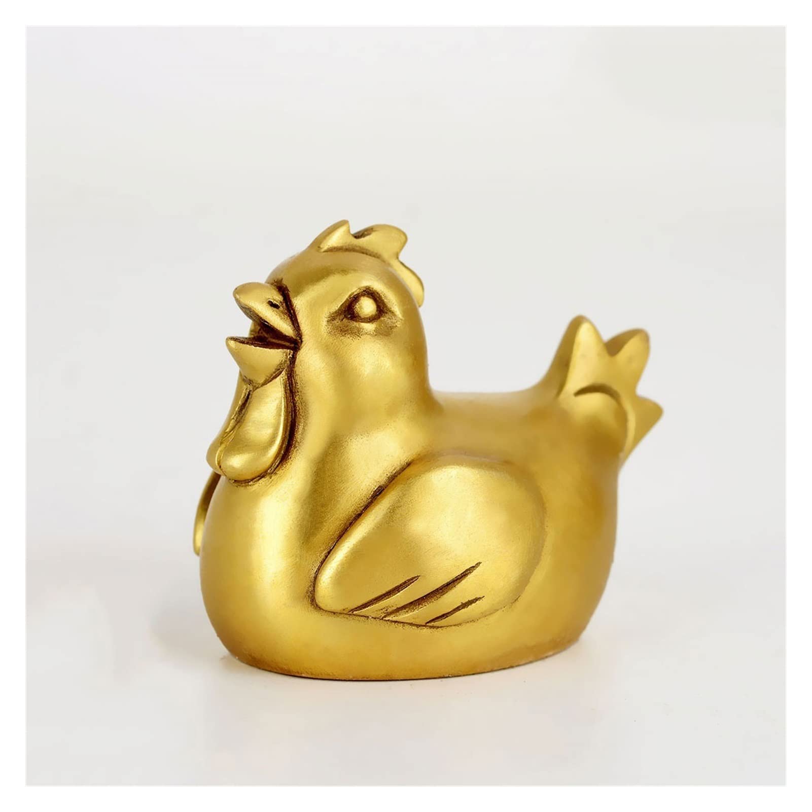 Feng Shui Money Chicken Statue - Brass Zodiac Decor for Wealth & Prosperity, Small Desktop Sculpture (8x4x6 cm) - Perfect for Home Office, Gift Giving & Asian-Inspired Decor