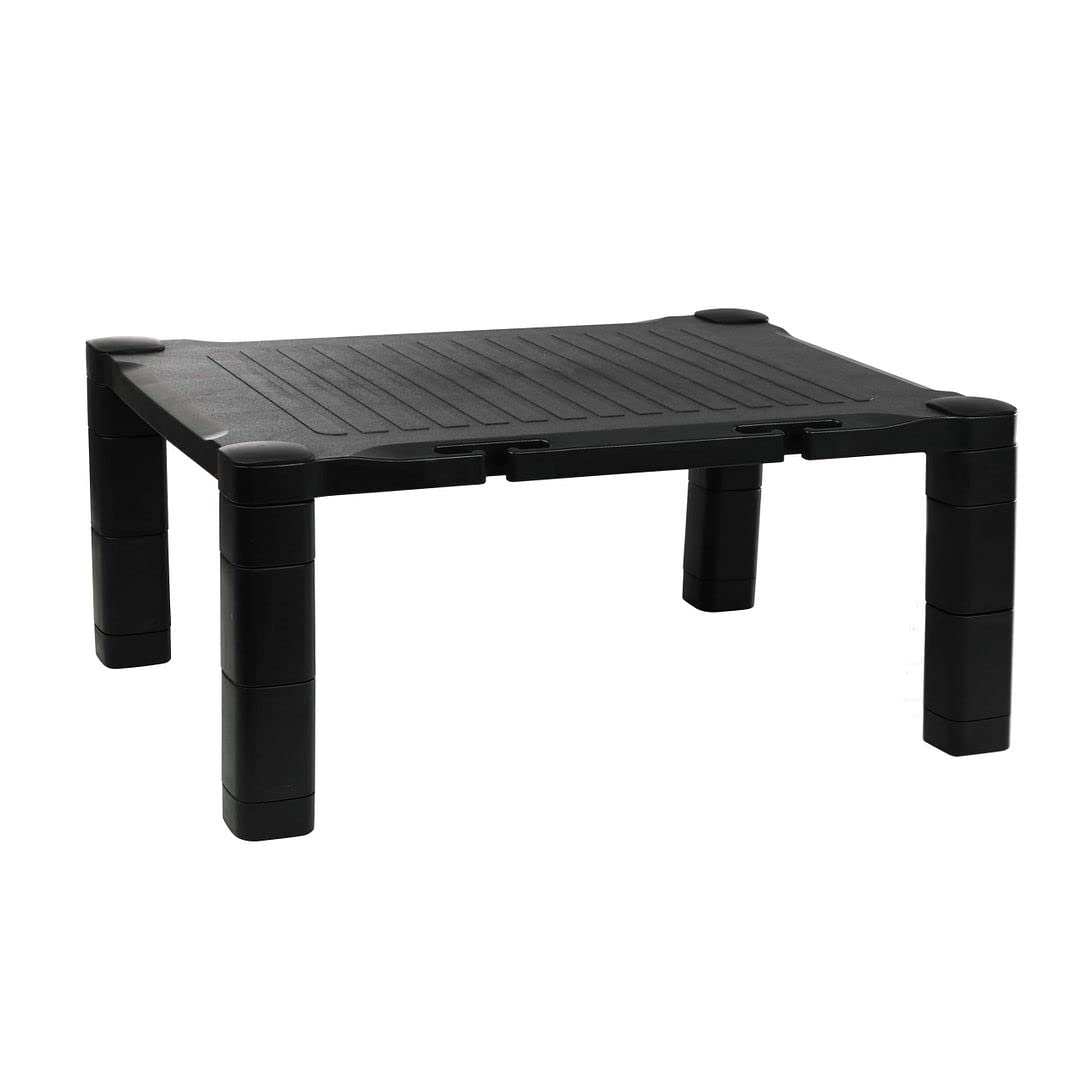 Ergonomic Adjustable Monitor Stand for Desk - Black Halter Design with Height Adjustment - Reduce Neck Strain & Improve Posture - Perfect for Home Office, Gaming Setup & Workspace Organization (1 Pack) - Ideal for Computer Desks, Office Workstations & Ergonomic Home Setups - Great for Long Hours of Work, Online Classes & Video Conferencing - Enhance Productivity in Home Offices, Gaming Stations & Professional Workspaces