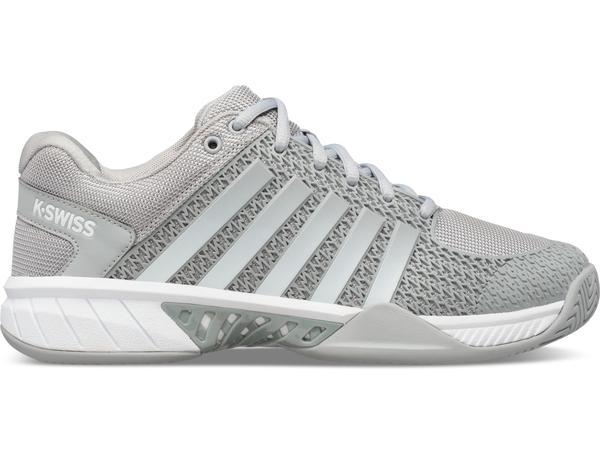 K Swiss Express Light Women's Pickleball Shoes - Breathable Tennis Shoes for Women with Cushioned Support | Grey & White | Perfect for Pickleball, Tennis & Court Sports