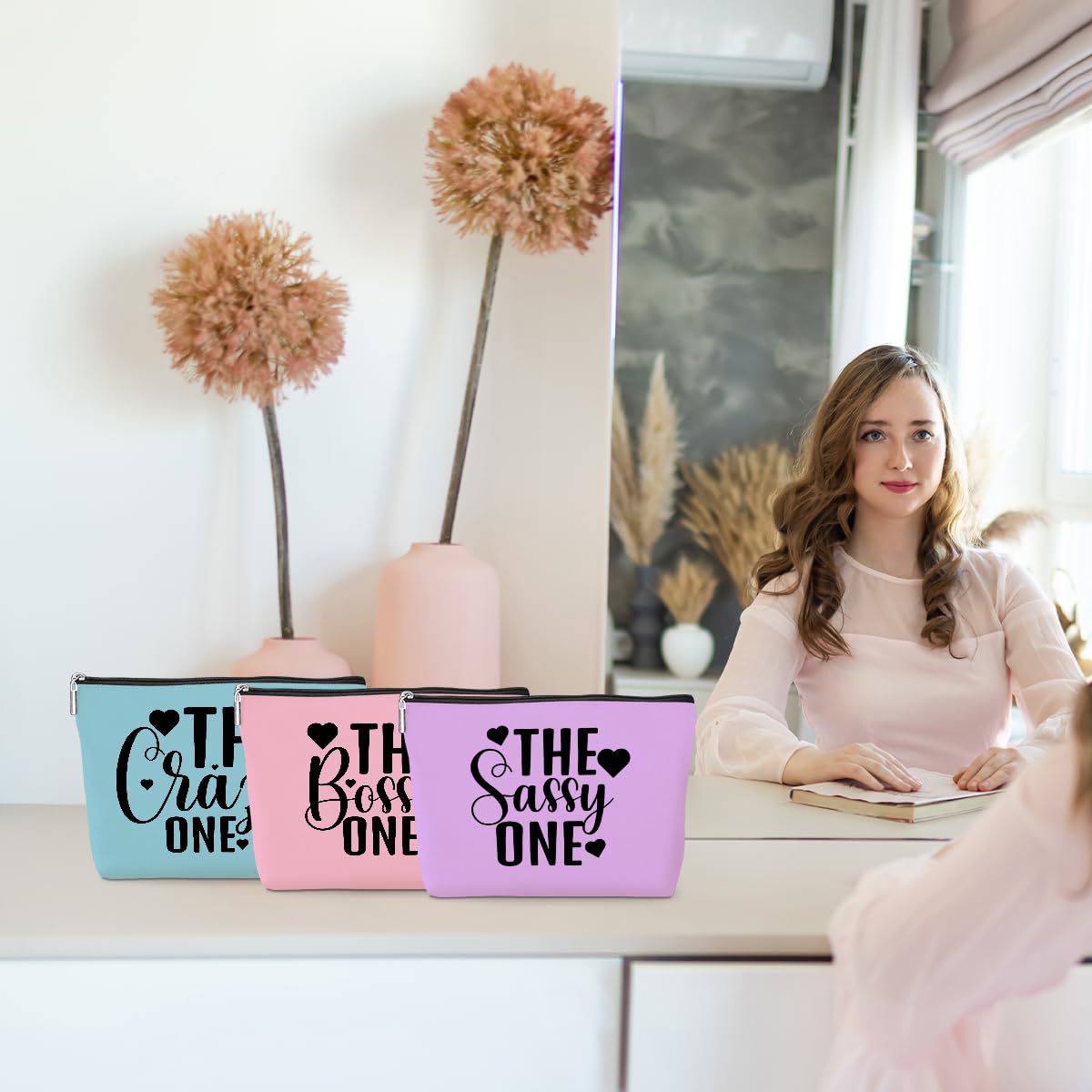 3 Pcs Funny Girls Trip Makeup Bags - Cute Cosmetic Bags for Women, Bestie Friendship Gifts for Birthday, Christmas, Bachelorette Party & Wedding - Perfect for Travel, Vacation & Weekend Getaways with Friends