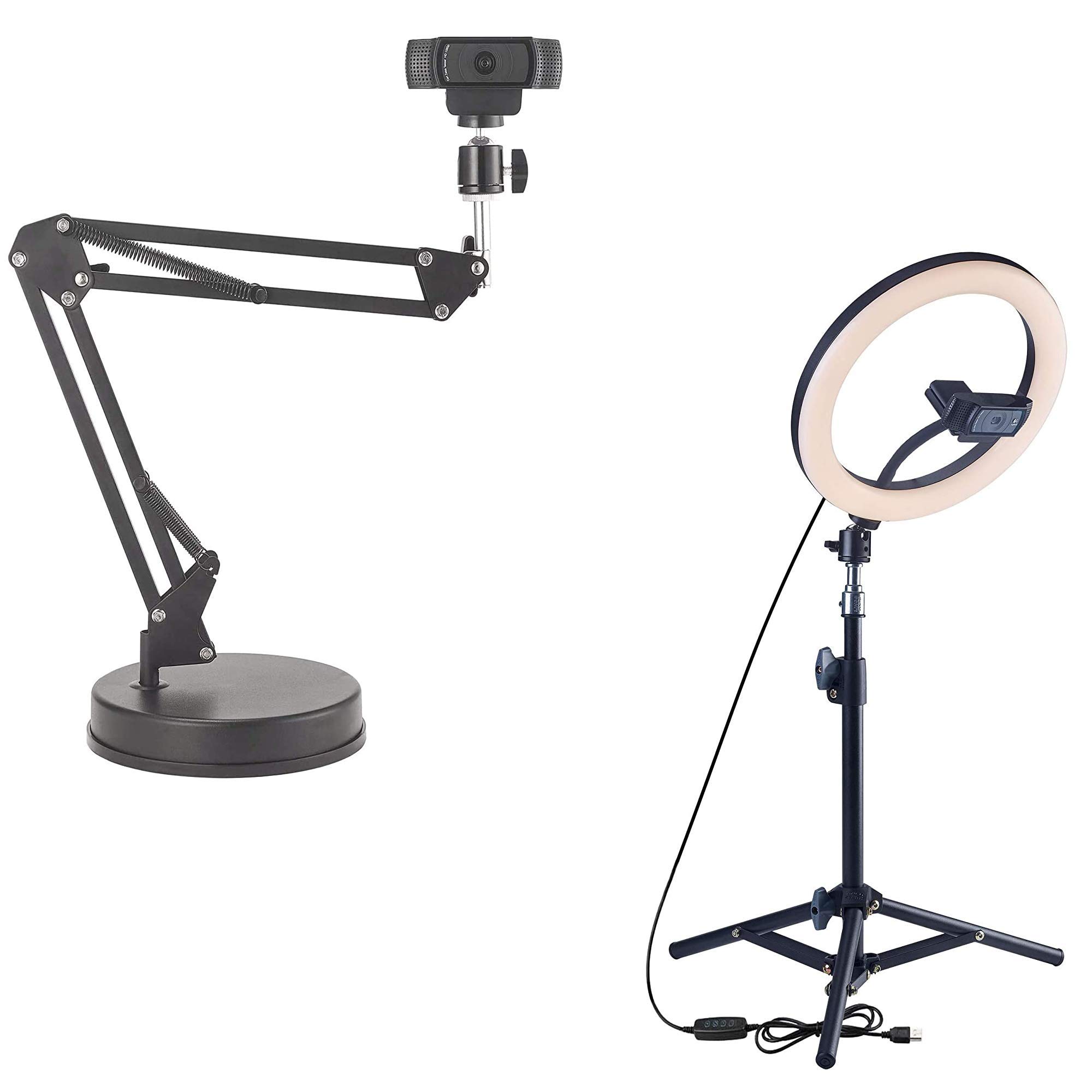 OX-WCA01 Webcam Stand with Ring Light for Streaming & Video Calls