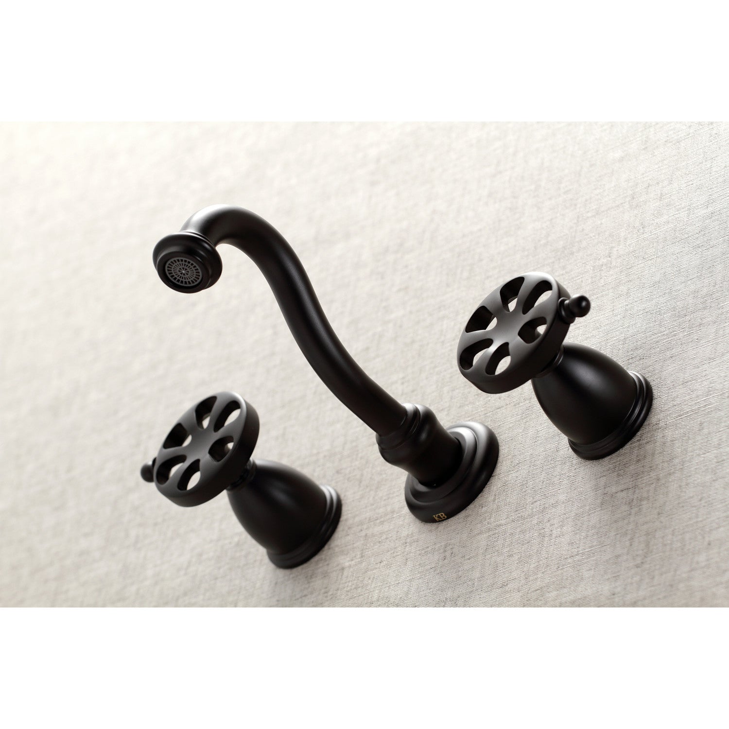 Belknap KS3020RX Matte Black Wall Mount Roman Tub Faucet - Two Handle 3 Hole Bathroom Fixture for Luxury Soaking Tubs & Spa Retreats