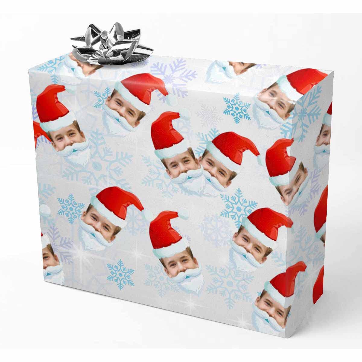 Custom Face Photo Wrapping Paper - Personalized Christmas & Snow Themed Gift Wrap for Lovers (5 Rolls) | Perfect for Holiday Presents, Anniversary Gifts & Romantic Surprises