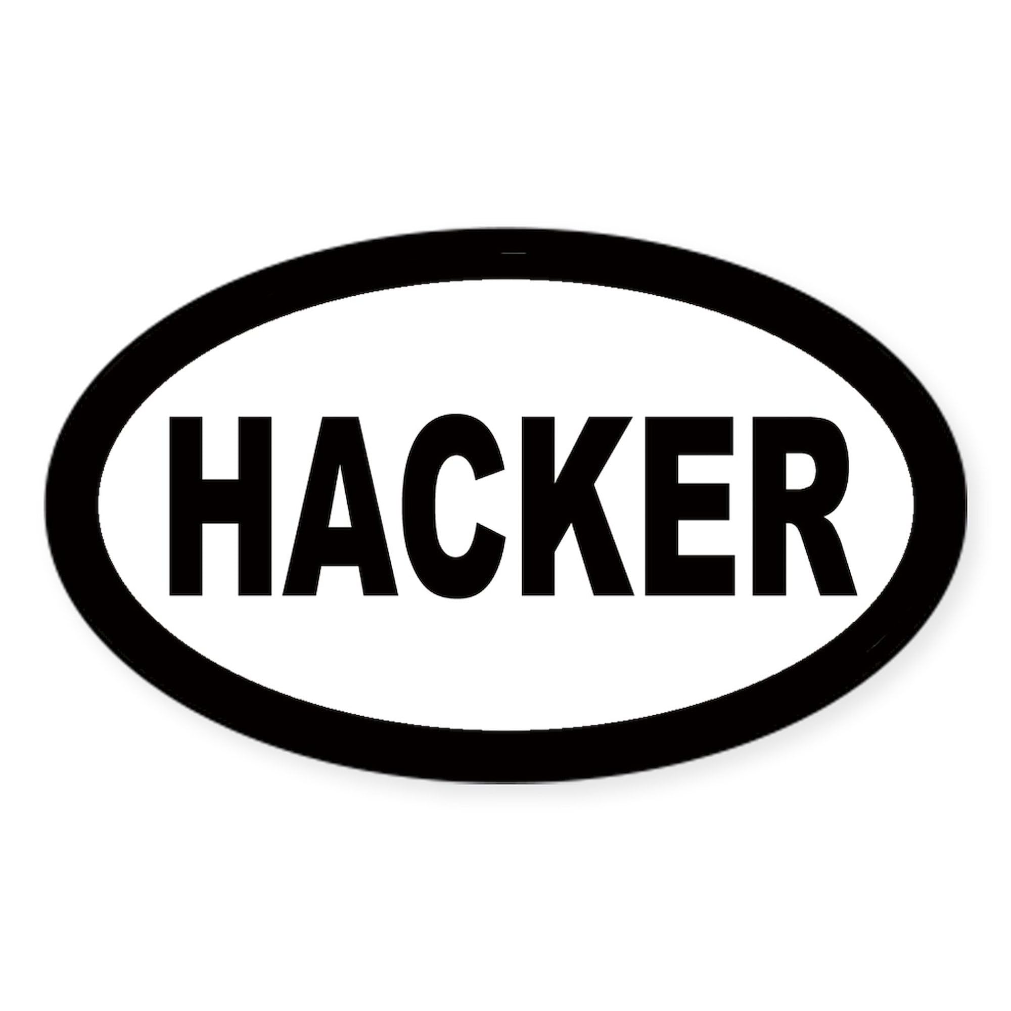 Hacker Car Oval Sticker - Vinyl Bumper Decal for Cars, Laptops & Tech Enthusiasts | Perfect for Coding Events, Cybersecurity Conferences & Geek Culture