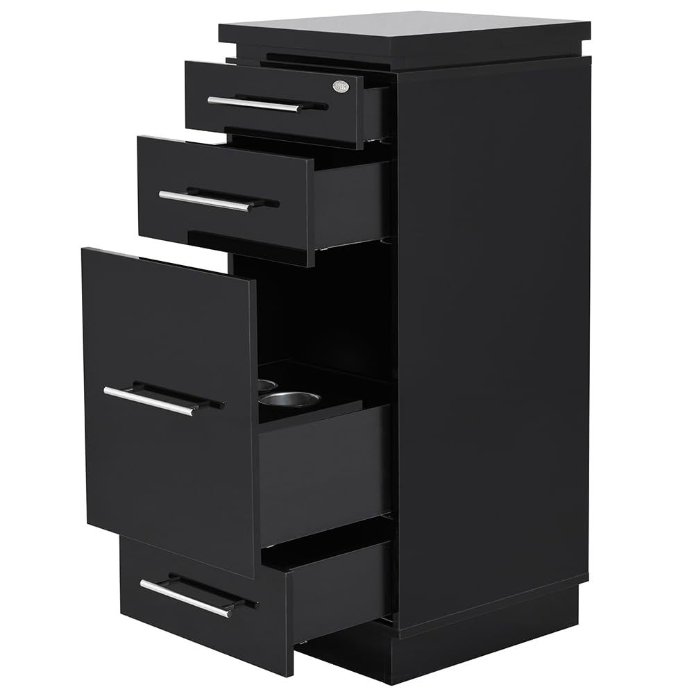 Dir Salon Styling Station Cabinet - Professional Beauty Salon Side Station with Storage | Perfect for Hair Styling, Makeup Application & Salon Organization