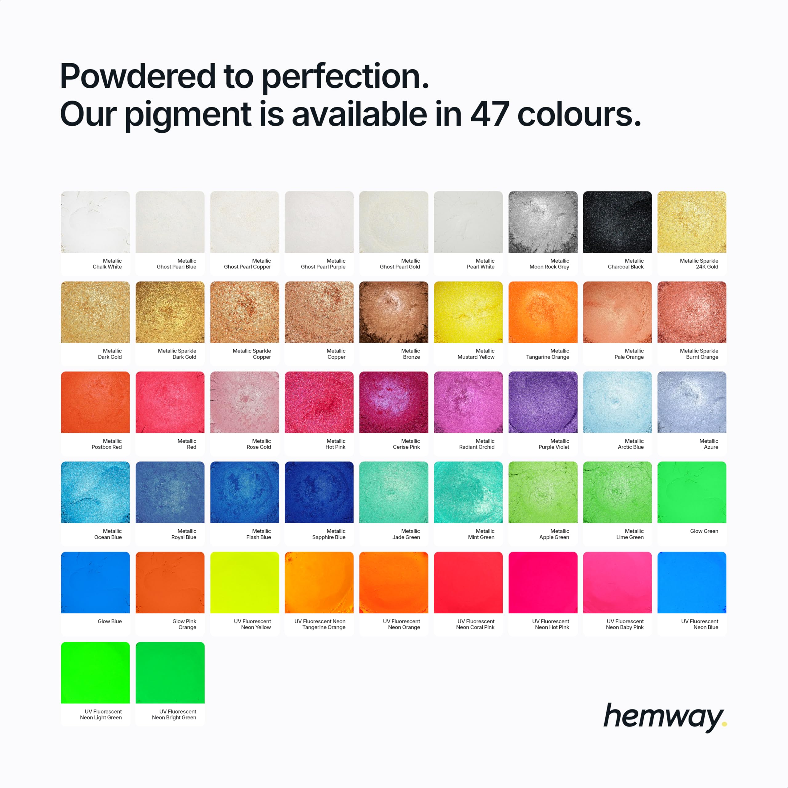 Hemway Chalk White Powder Pigment - 50g for DIY Crafts, Home Decor & Art Projects | Premium Quality Fine Pigment Powder for Painting, Resin, Soap Making & More