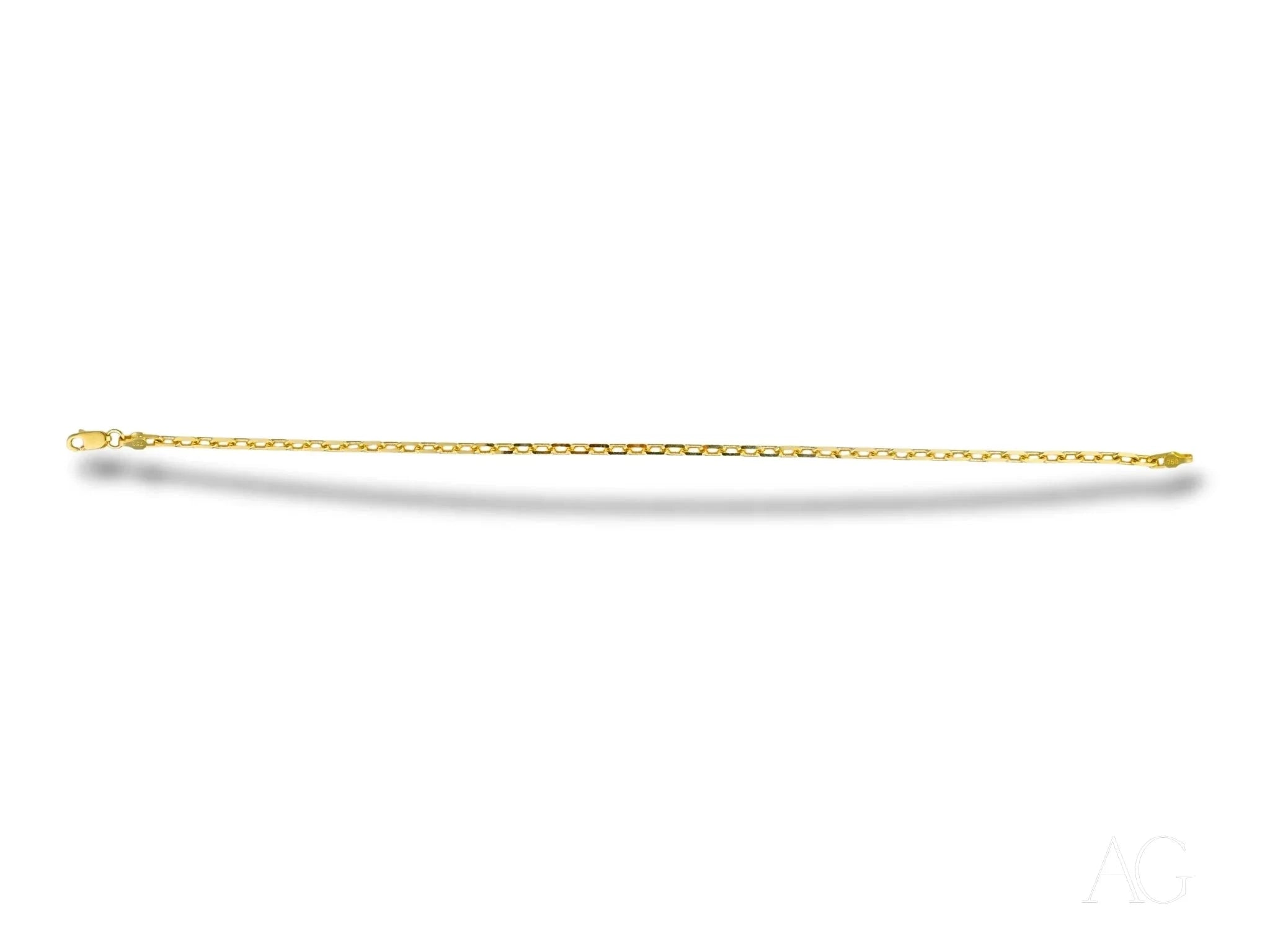 18K Solid Gold Bracelet with Diamond Cut Link Design - Elegant & Durable Jewelry for Women - Perfect for Weddings, Parties & Everyday Wear