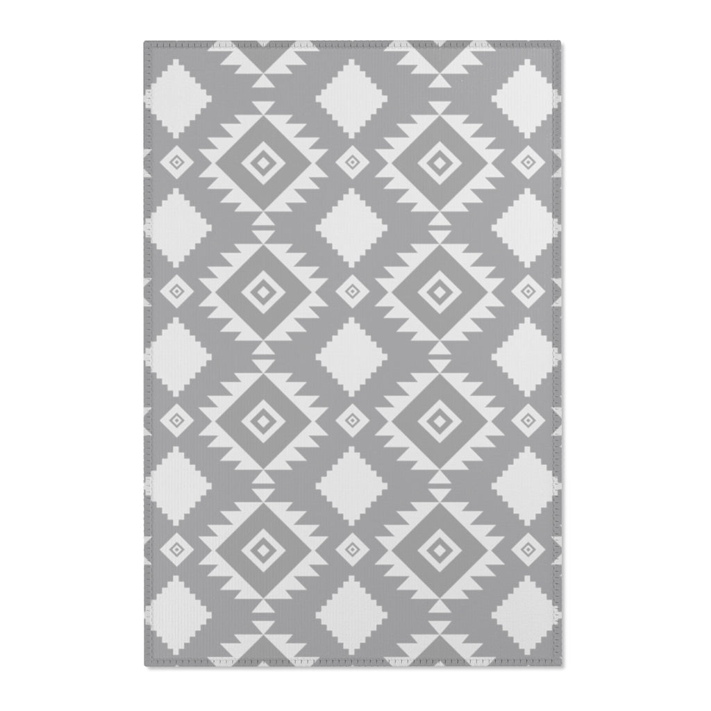 Southwestern Area Rug in Shades of Gray - Boho Chic Home Decor for Living Room, Bedroom & Office