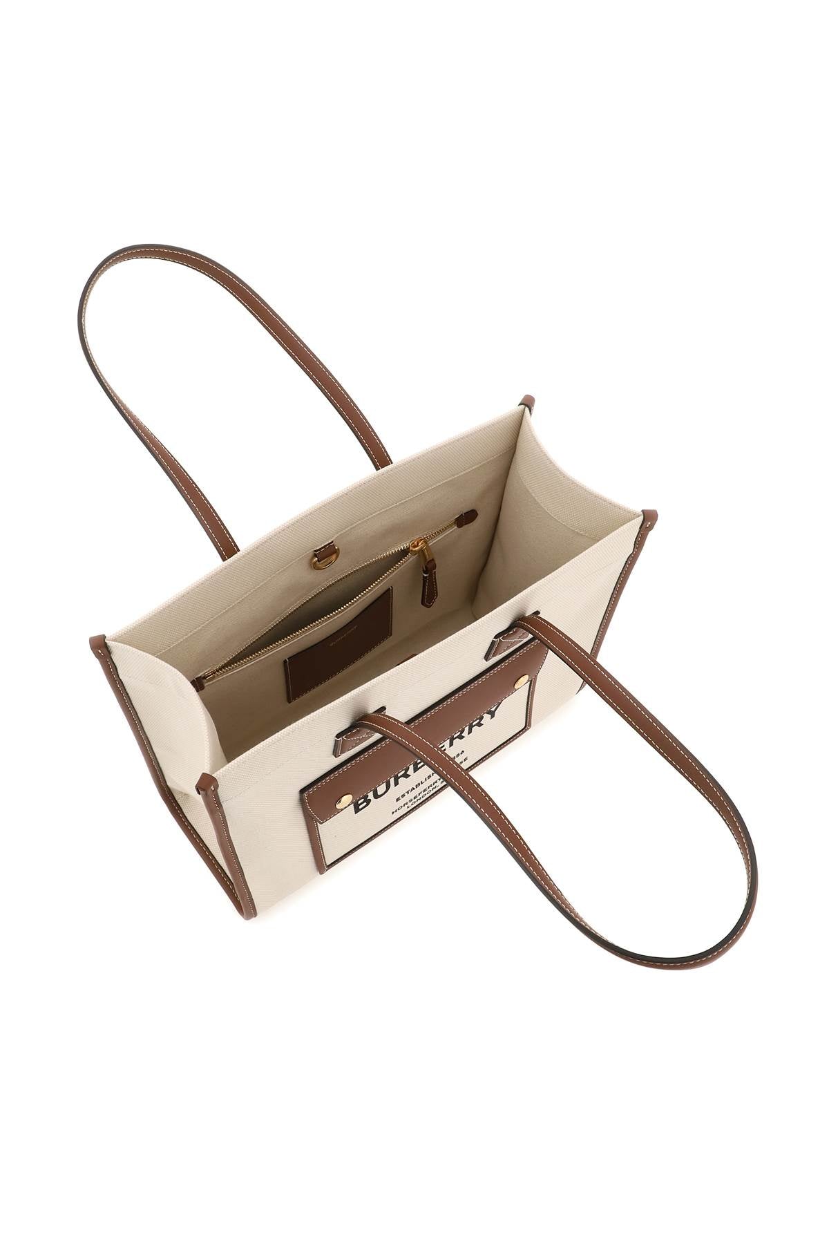 Burberry Freya Small Tote Bag - Genuine Leather Crossbody Handbag for Women | Perfect for Work, Travel & Everyday Use
