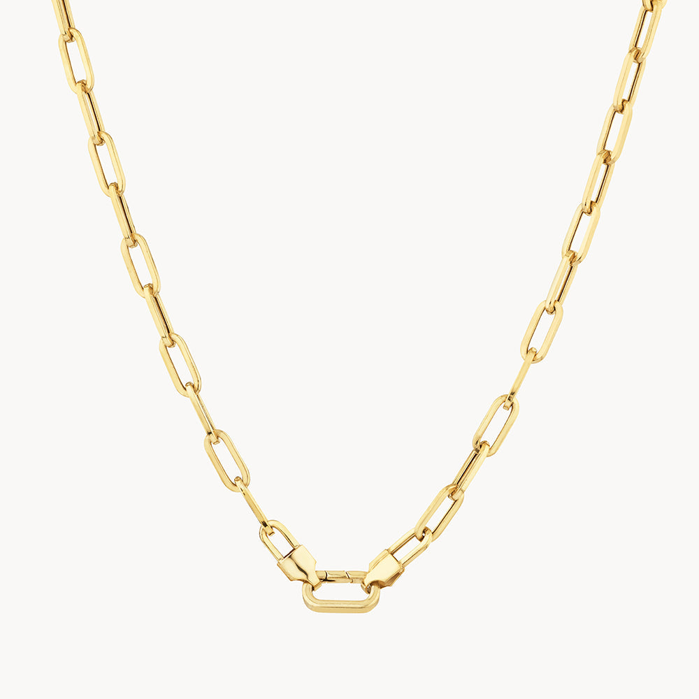 Bold Paperclip Chain Necklace - 14K Gold Plated Dainty Minimalist Jewelry for Women, Perfect for Everyday Wear & Layering