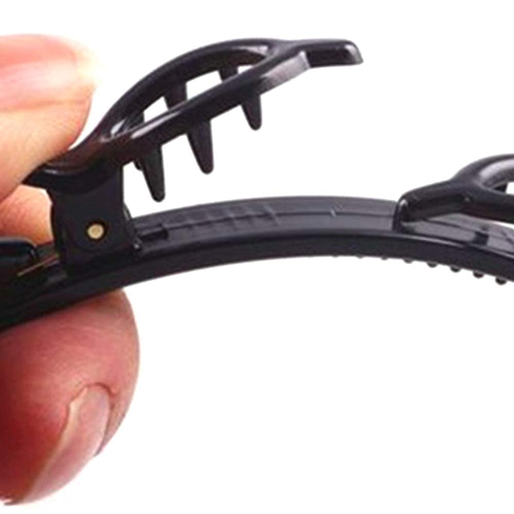 Flysales 4-Pack Twist Hairband - Alligator Hair Clips for Thin or Thick Hair, Korean Style Barrettes with Teeth Comb for Women & Girls (Black) | Perfect for Braiding, Updos, Ponytails & Everyday Hairstyles