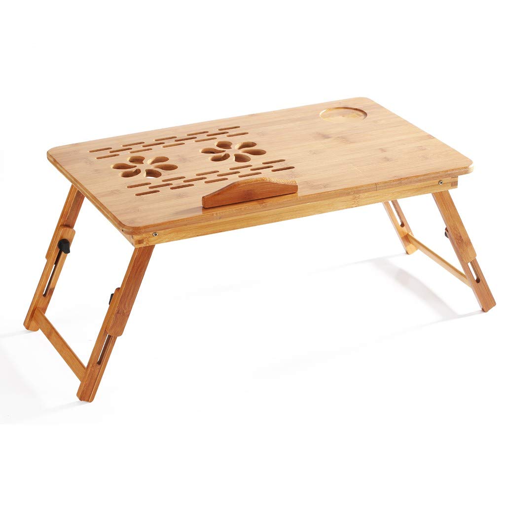 WEUIE Adjustable Bamboo Laptop Desk - Portable Bed Tray with Tilting Top Drawer for Work, Study & Dining | Perfect for Home Office, Bedroom, Dorm & Breakfast in Bed