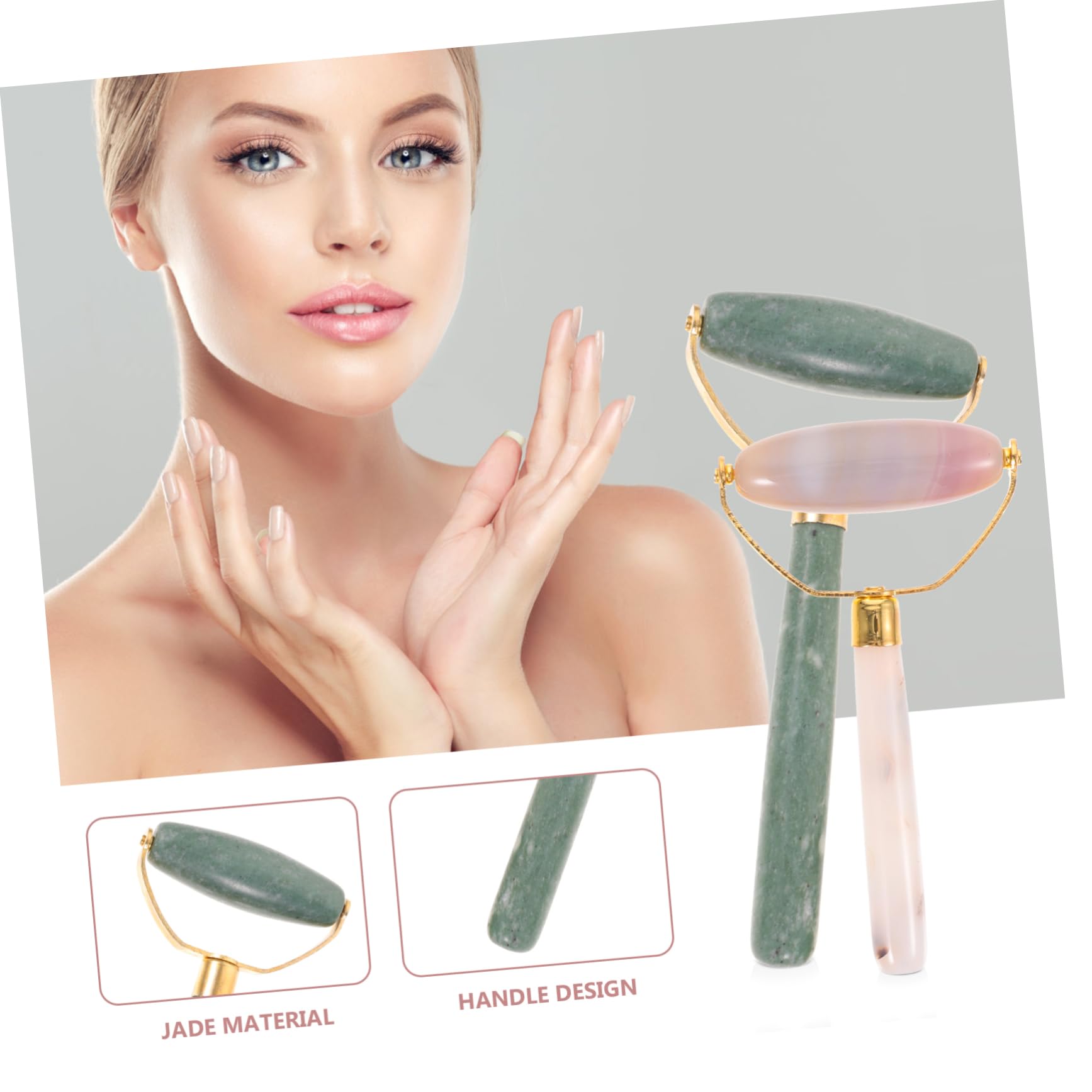 2pcs Jade Massage Roller & Gua Sha Tool Set - Facial Skin Care, Body Massager, Anti-Aging & Relaxation - Perfect for Home Spa, Self-Care Routine & Gift Giving