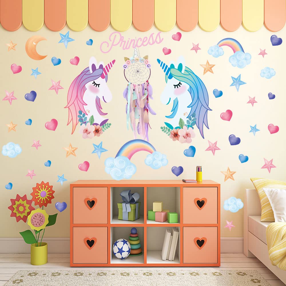 Unicorn Wall Decals for Girls Room - Nursery & Party Decor