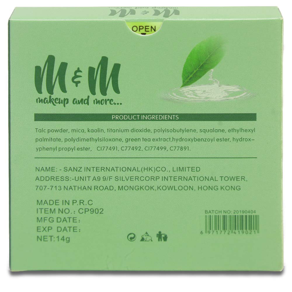 Natural Green Tea & Golden Honey Compact Powder - Soothing, Moisturizing Makeup with Soft Finish | 6 Shades, 14g | Perfect for Daily Wear, Touch-Ups & On-The-Go Beauty