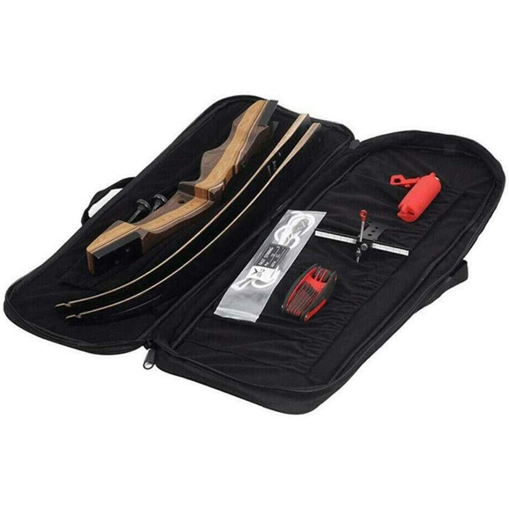 Durable Cordura Archery Recurve Bow Case - Heavy Duty Long Storage Bag for Arrows & Accessories | Lightweight Protective Gear Carrier (Black) | Perfect for Outdoor Hunting, Target Practice & Archery Competitions