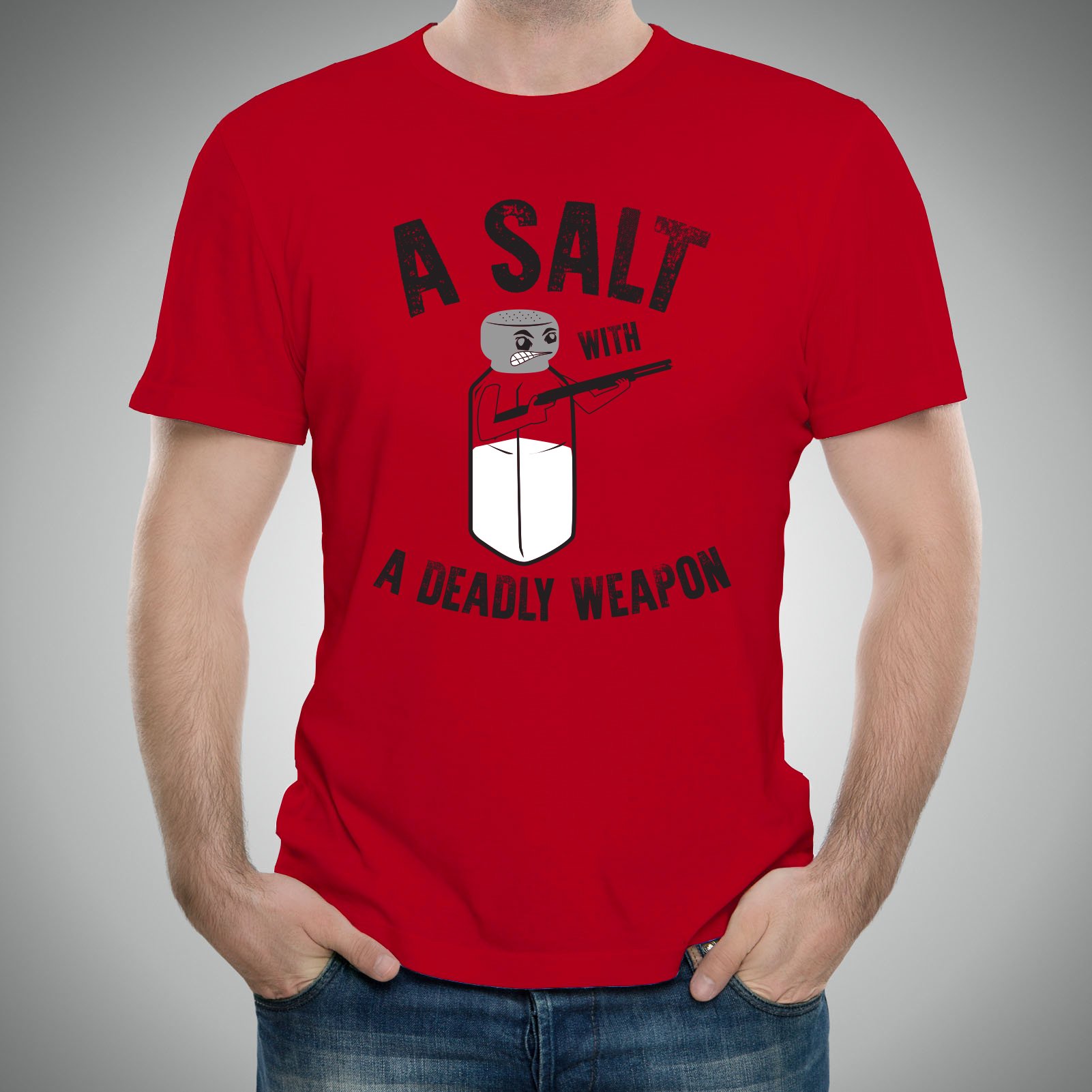 Funny Pun Salt Pepper Sarcastic Joke T-Shirt - A Salt with A Deadly Weapon Humor | Perfect Gift for Food Lovers & Comedy Fans