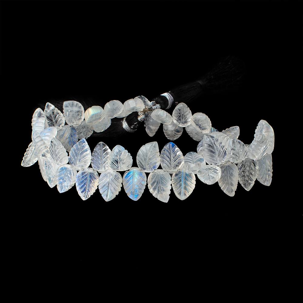 10x8mm 11.5x8mm AAA Grade Rainbow Moonstone Leaf Beads - Hand Carved Gemstone Beads for Jewelry Making (56 Pieces, 8.5 Inch Strand) - Perfect for Necklaces, Bracelets & DIY Craft Projects