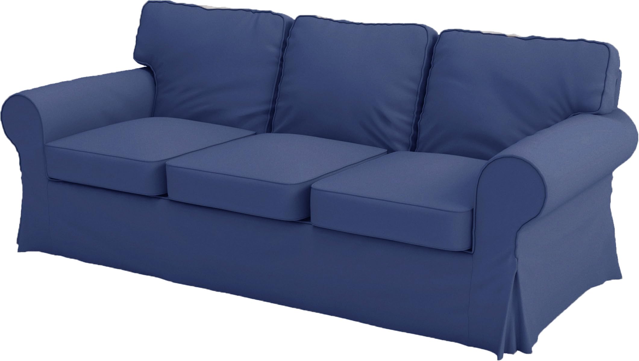 Premium Heavy Cotton Ektorp 3-Seat Sofa Cover Replacement - Compatible with IKEA Ektorp Three-Seater Sofa Slipcover (Deep Blue) | Durable & Washable Sofa Protector for Living Room, Home Decor, and Family Gatherings