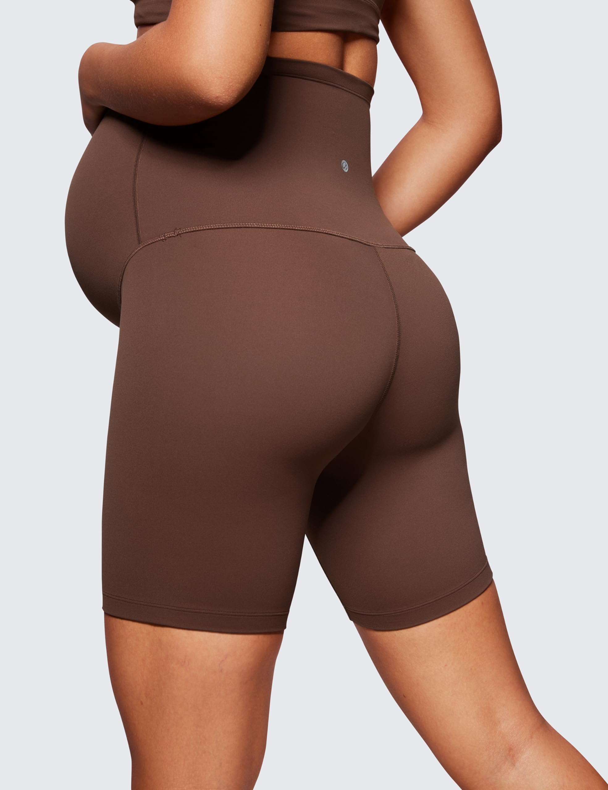 CRZ YOGA Women's Butterluxe Maternity Biker Shorts - Over The Belly 6