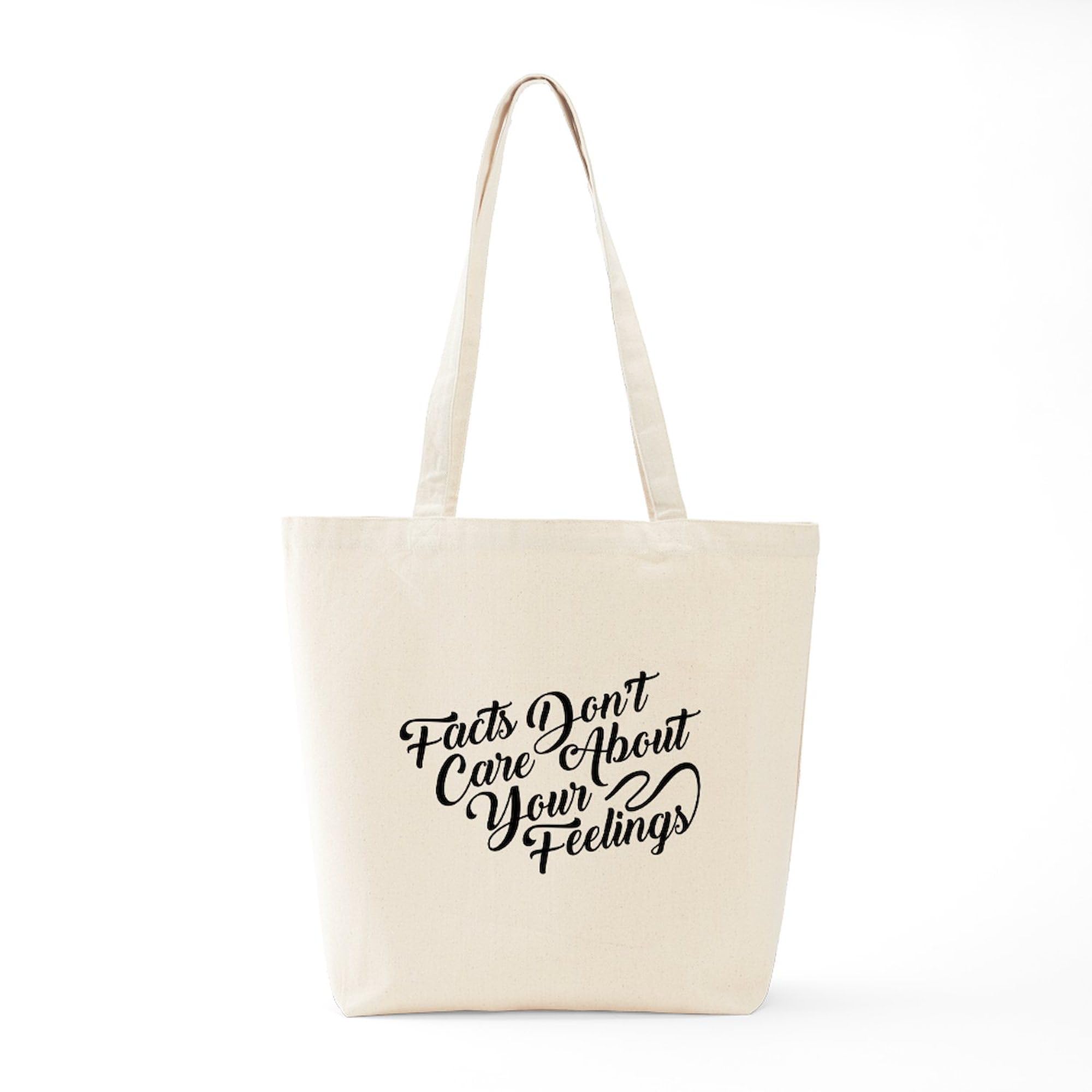 Facts Don't Care About Your Feelings Tote Bag - Natural Canvas Reusable Shopping Bag for Groceries, Beach & Everyday Use
