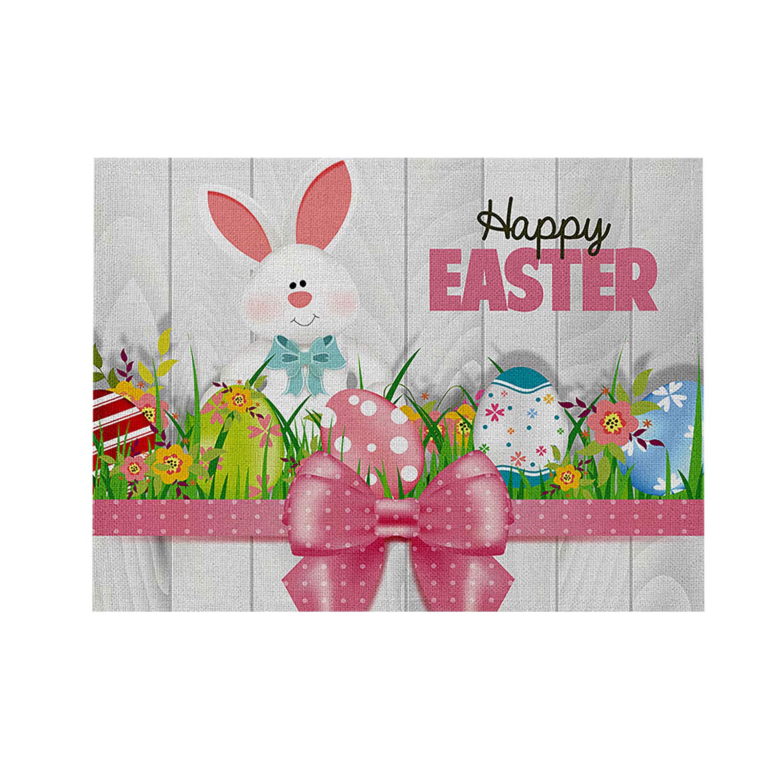 Zerlibeaful Waterproof Cotton Placemat - Western Easter Linen Insulation Kitchen Dining Bar Napkins Set of 4 (One Size) - Perfect for Holiday Dinners, Parties, and Everyday Use