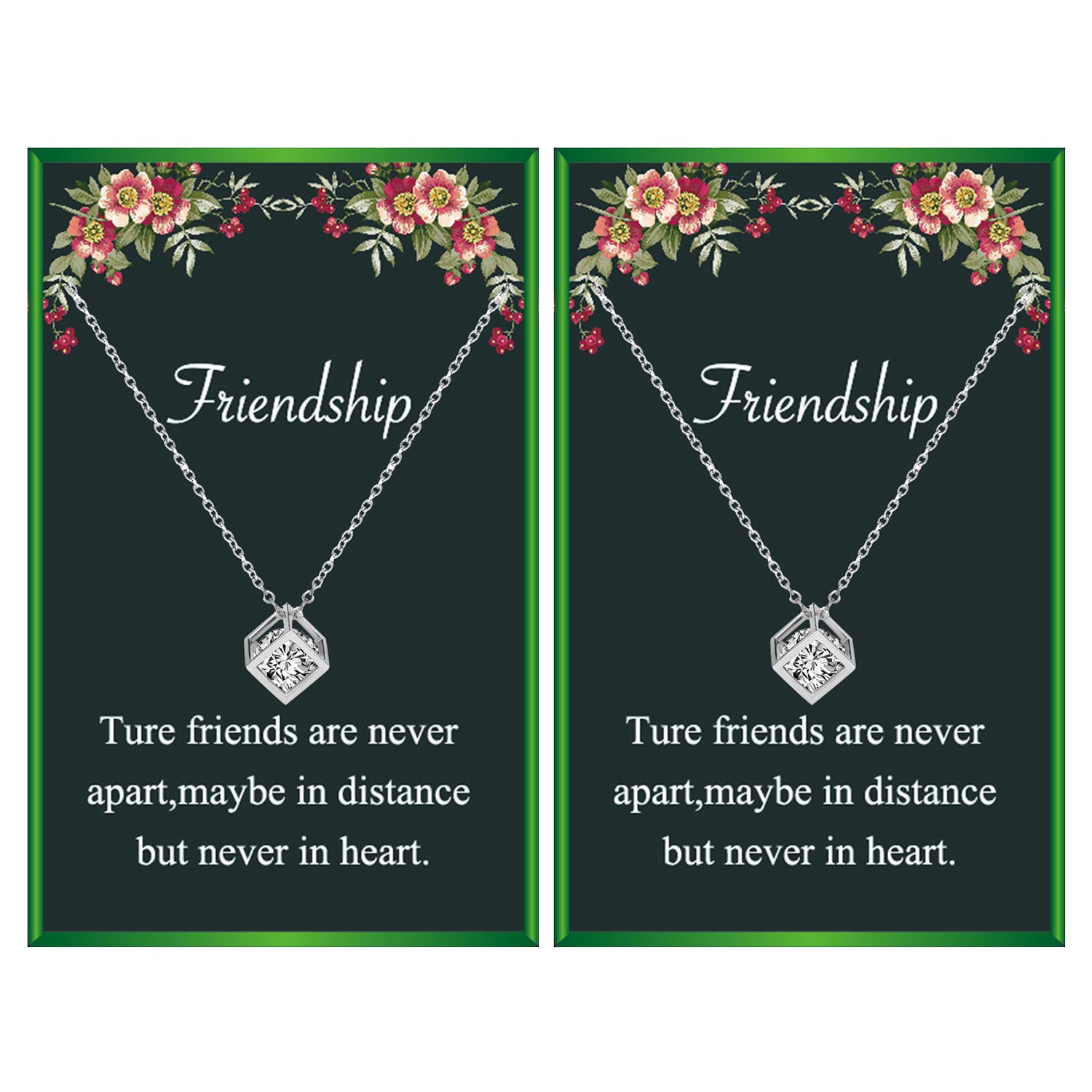 Best Friendship Necklace Set for 2 - Matching Heart Pendant Jewelry for Women, Best Friend Birthday Gift Idea, Cute BFF Gifts for Her - Perfect for Anniversaries, Valentine's Day & Special Occasions