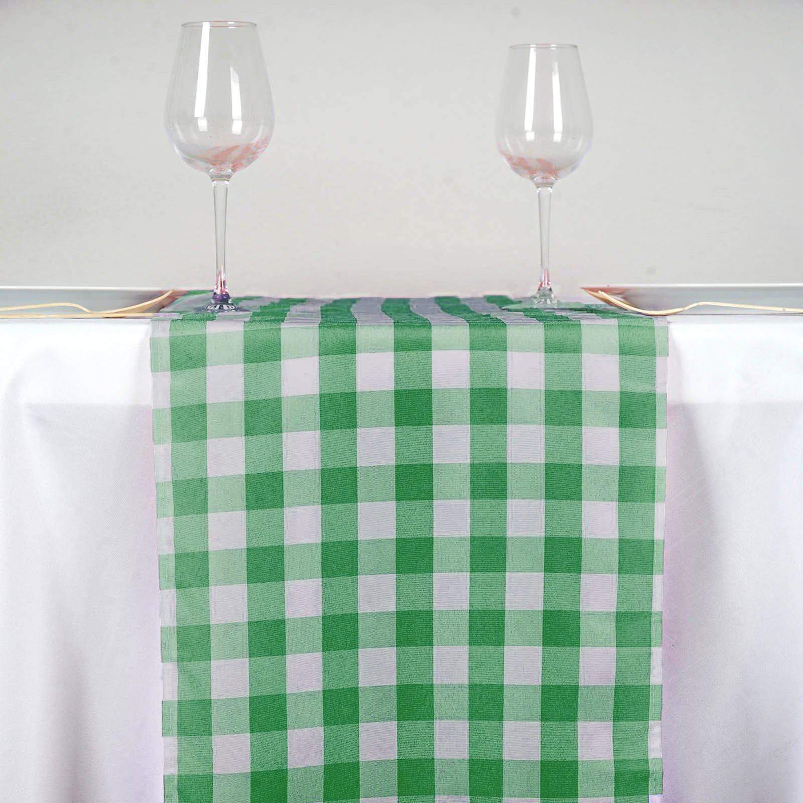 Checkered Gingham Polyester Table Runner - Classic Red and White Pattern - Perfect for Farmhouse, Rustic, and Country Style Dining Tables - Kitchen, Party, and Holiday Decor