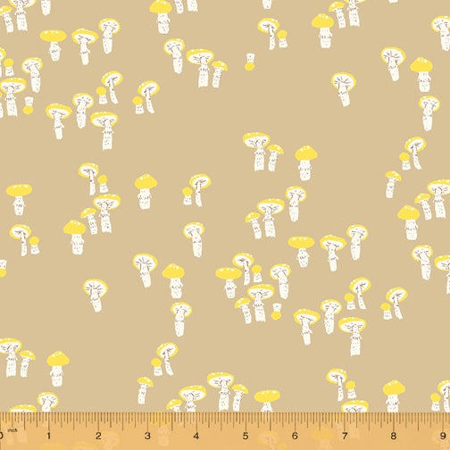 Heather Ross Far Far Away 3 Mushroom Taupe Fabric - Premium Quilting Cotton for DIY Crafts, Home Decor & Sewing Projects - Perfect for Dresses, Quilts & Scrapbooking