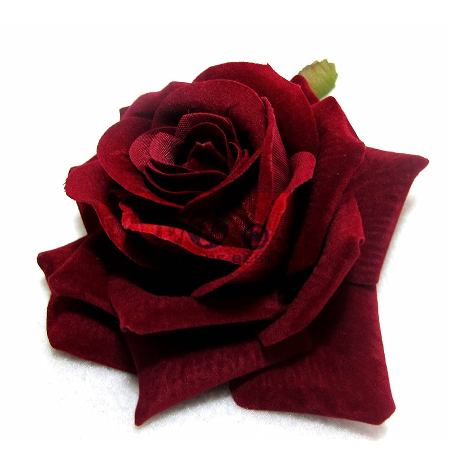 Kidzoo Rose Flower Bridal Hair Clips - 2 Pack Wedding Hair Accessories for Women & Girls | Perfect for Brides, Prom, Formal Events & Special Occasions (Maroon)
