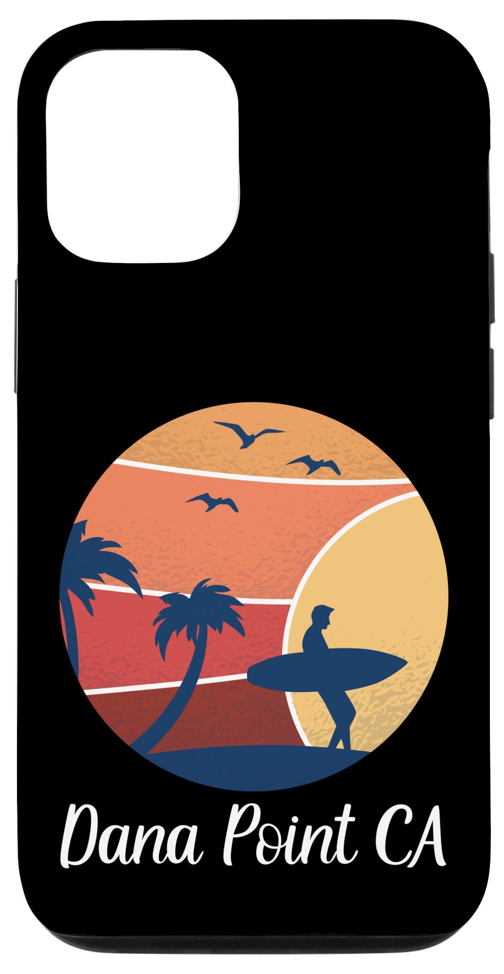 iPhone 12/12 Pro Vintage Surfing Sunset Case - Retro California Surf Style Phone Cover for Dana Point Beach Lovers | Perfect for Surfers, Beach Trips & Coastal Lifestyle