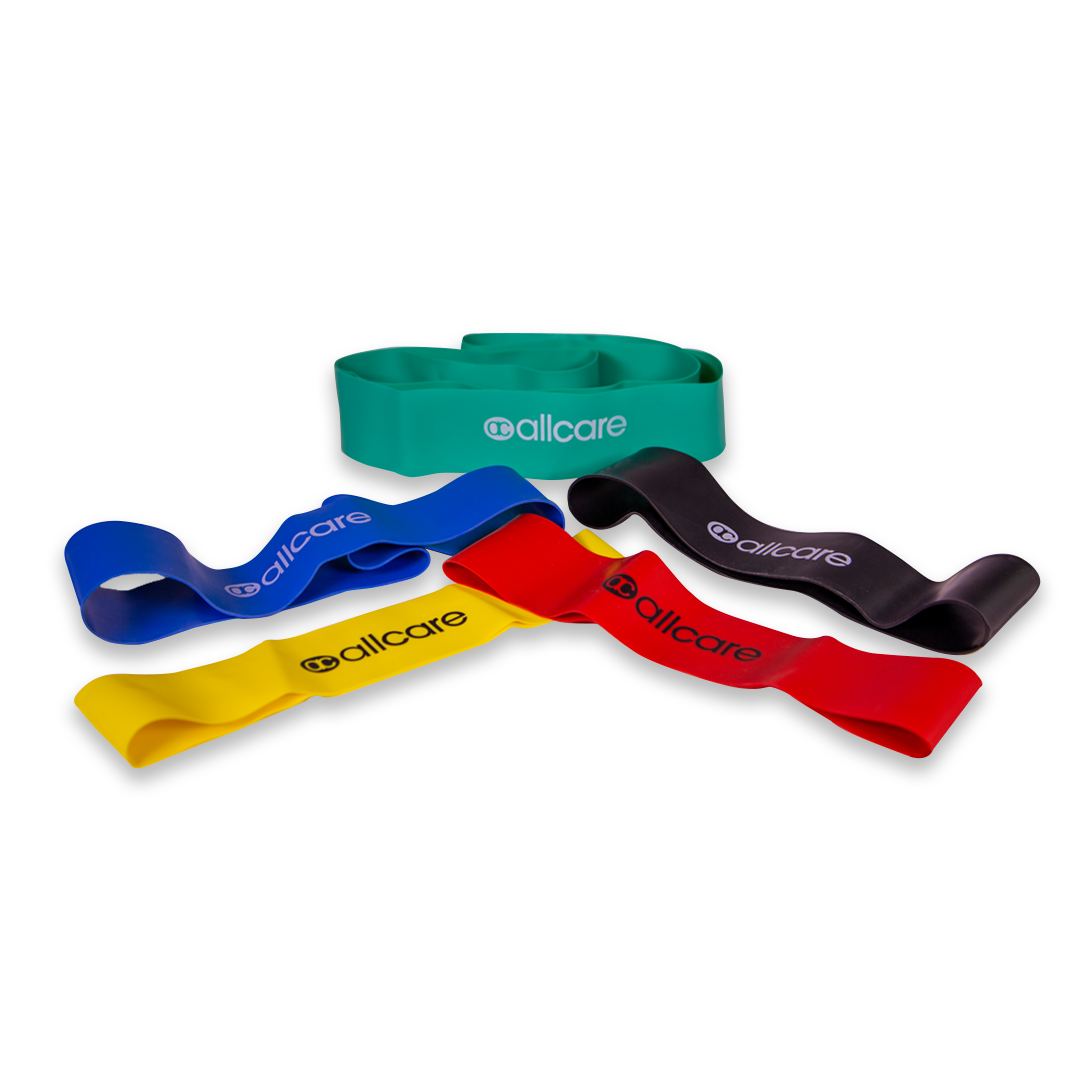 66Fit AllCare Exercise Resistance Band Loop - 23.5cm Latex Bands for Strength Training, Yoga, Pilates & Physical Therapy - Home Gym & Workout Accessories