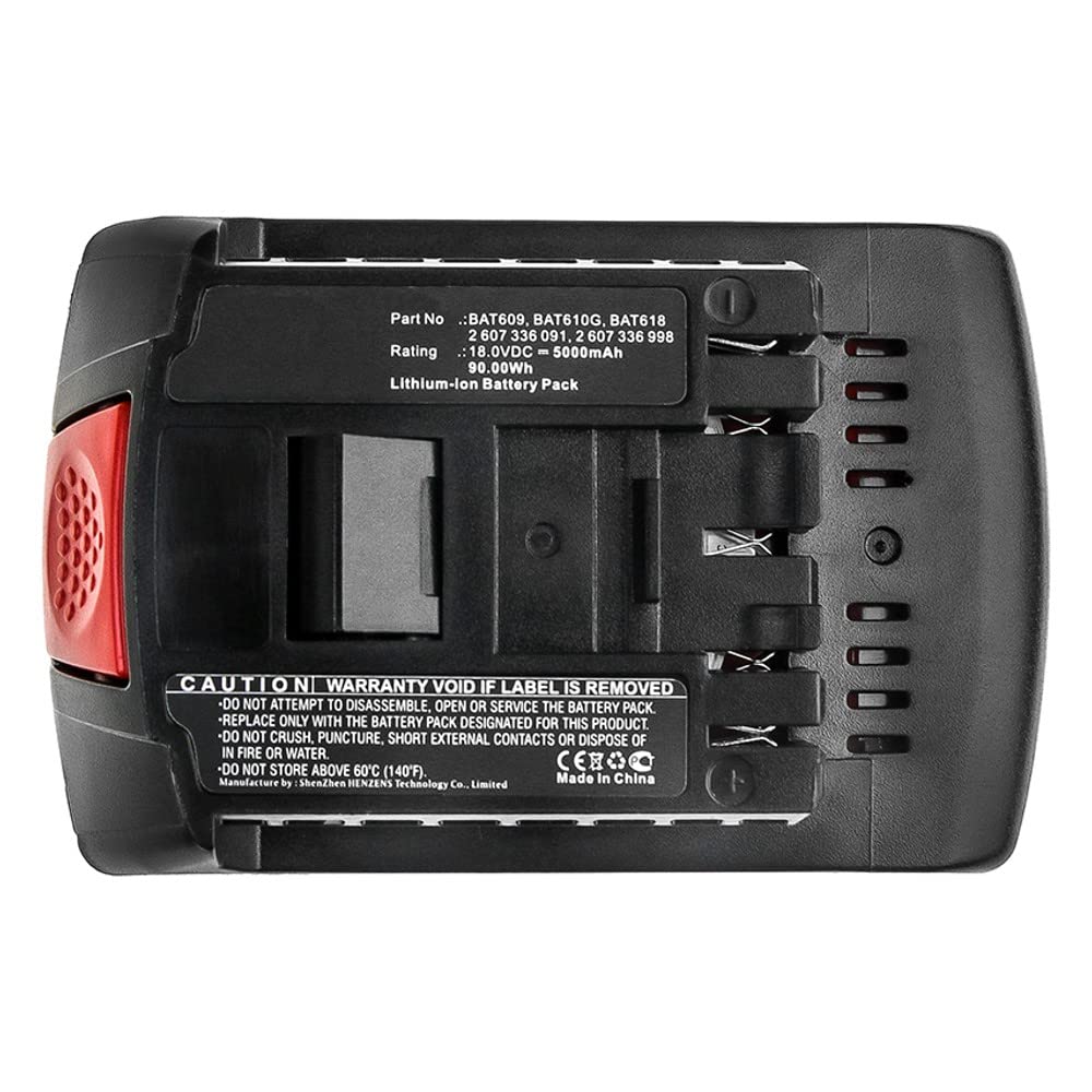 Synergy Digital 18V 5000mAh Li-ion Replacement Battery for Bosch CCS180 Power Tools - Compatible with Bosch 2 607 336 091/092/169 - High Capacity Battery for Drilling, Sawing & Construction - Perfect for DIY Home Improvement, Woodworking & Professional Contractors