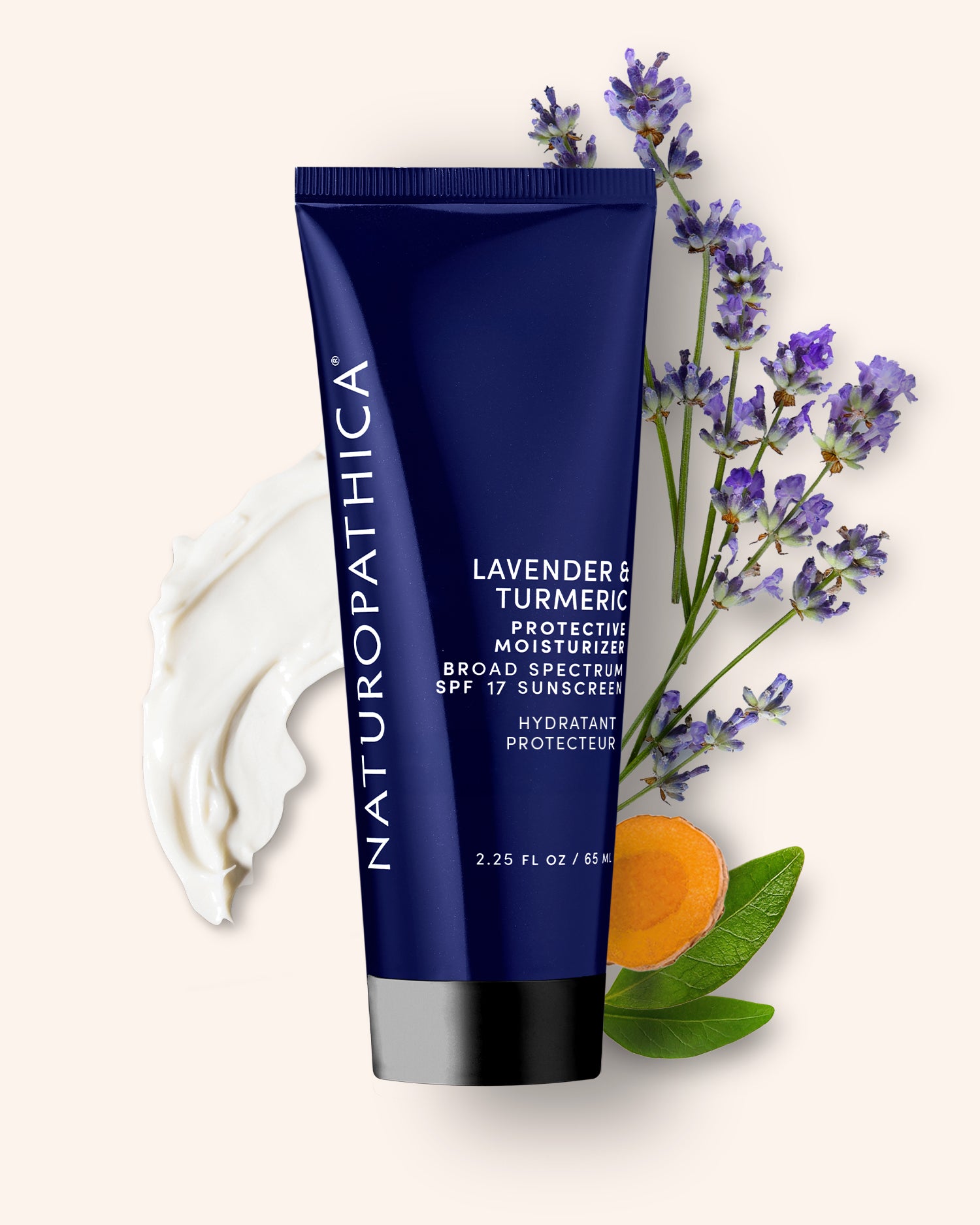 Lavender & Turmeric Protective Moisturizer SPF 17 - Natural Face Sunscreen with Antioxidants for Daily Hydration & UV Protection | Perfect for Dry Skin & Outdoor Activities