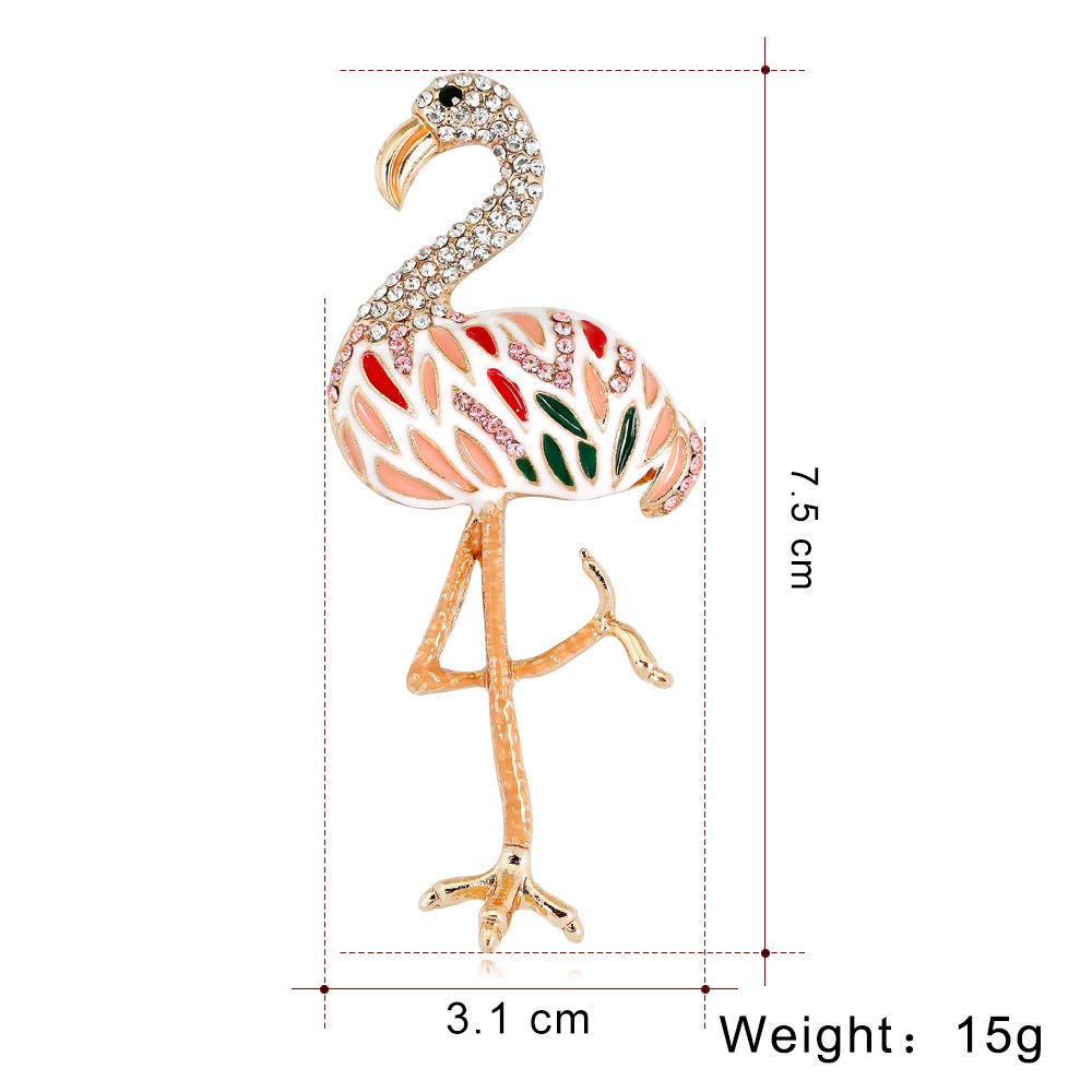Sparkling Rhinestone Flamingo Brooch Pin for Women - Elegant Floral Corsage Jewelry for Dresses, Hats & Special Occasions