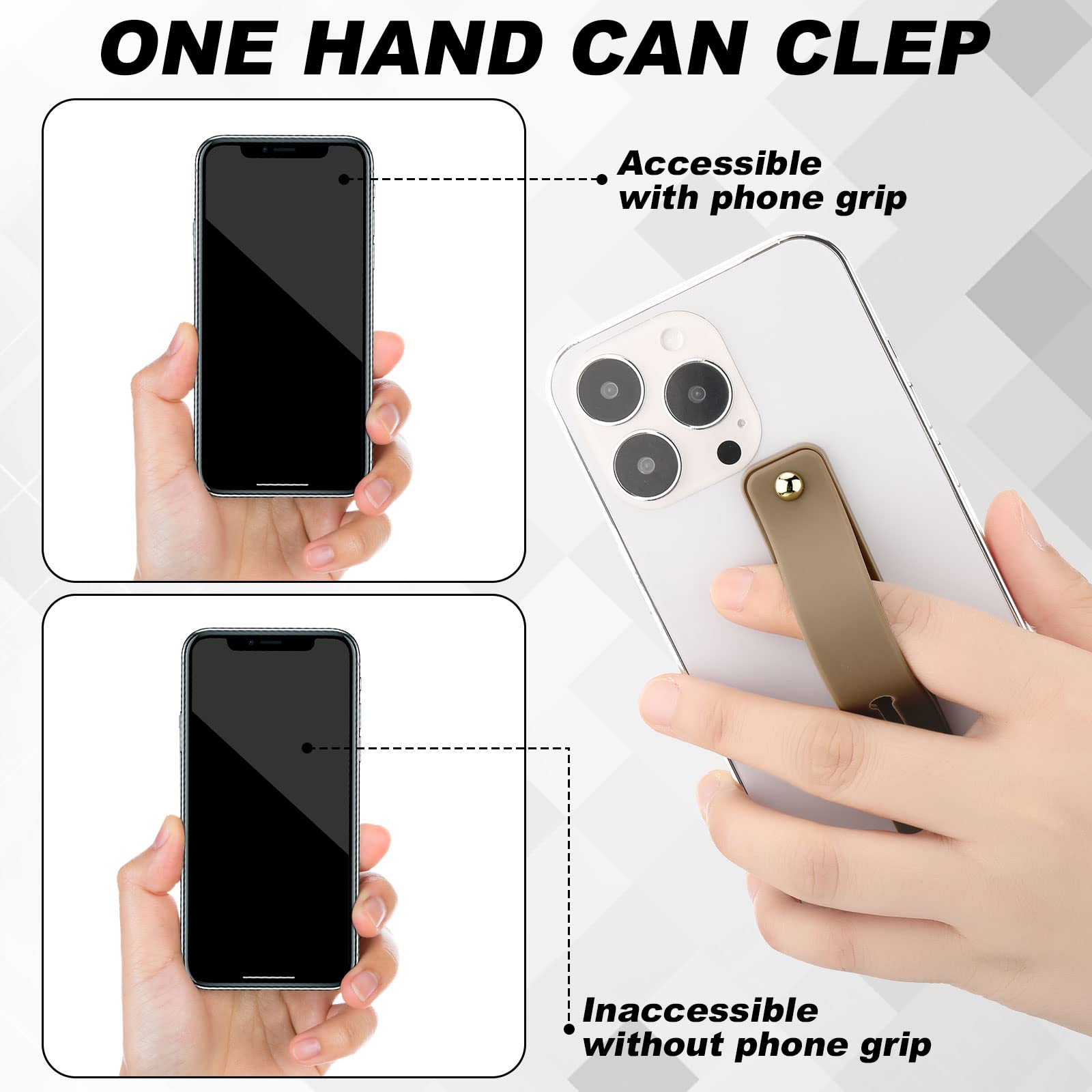 WeeWooday 6-Pack Universal Phone Grip Holder - Expandable Finger Strap & Kickstand for iPhone, Samsung & Most Smartphones (Blue, Pink, Brown) - Perfect for Gaming, Selfies & Hands-Free Viewing