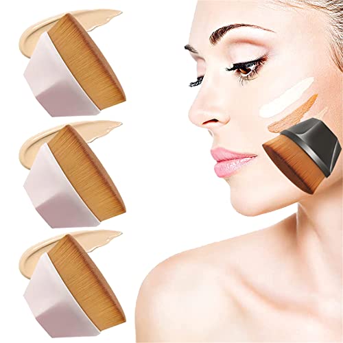 Petal-Shaped Flat Top Kabuki Foundation Brush - Soft Makeup Brush for Liquid & Powder Foundation - Perfect for Flawless Base Application - Ideal for Professional & Everyday Makeup (Pink)